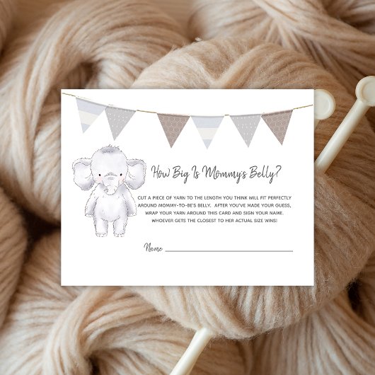Mom-to-be's Belly Size Game Modern Baby Olifant Informatiekaartje