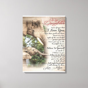 Mom To My Daughter Letter, Girl Birthday Gift Canvas Afdruk