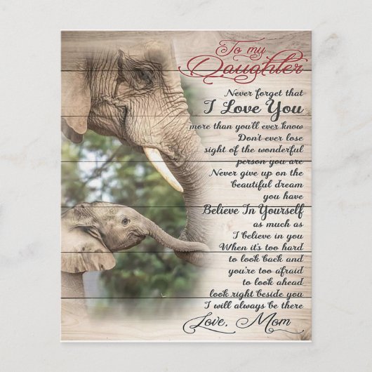 Mom To My Daughter Letter, Girl Birthday Gift Flyer (Voorkant)