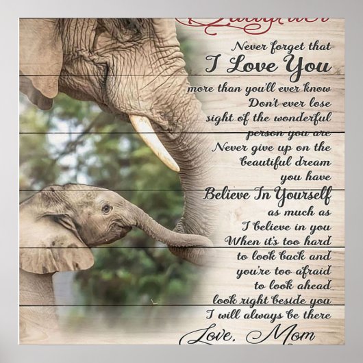 Mom To My Daughter Letter, Girl Birthday Gift Poster (Voorkant)