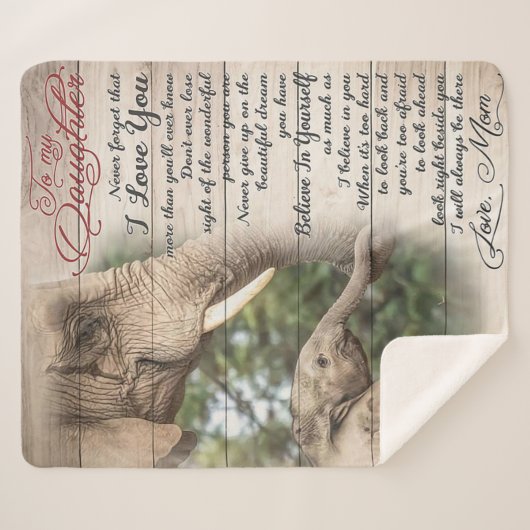 Mom To My Daughter Letter, Girl Birthday Gift Sherpa Deken (Voorkant (horizontaal))