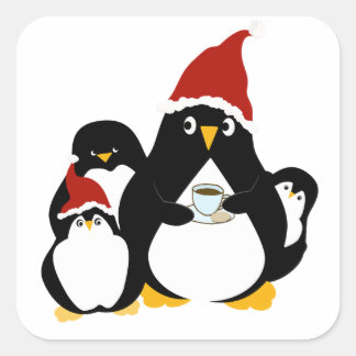 Mom Trying to Sneak a Quick Coffee Break Vierkante Sticker