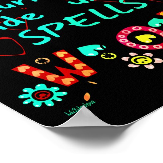 MOM TURNED UPSIDE DOWN SPELLS WOW moederdag gift Poster (Hoek)