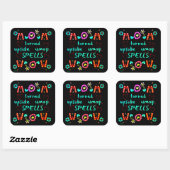 MOM TURNED UPSIDE DOWN SPELLS WOW moederdag gift Vierkante Sticker (Vel)
