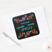 MOM TURNED UPSIDE DOWN SPELLS WOW moederdag gift Vierkante Sticker (Envelop)