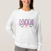 Mom vastgesteld ontwerp Basic T-shirt met lange mo (Voorkant)