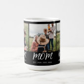 Mom Vastgesteld Script Black 3 Foto Koffiemok (Center)