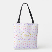 Mom veelkleurige polka gestippelde Canvas tas (Achterkant)