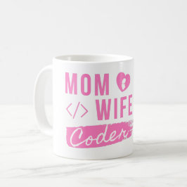 MOM WIFE CODER - CODER MOM T-Shirt Koffiemok