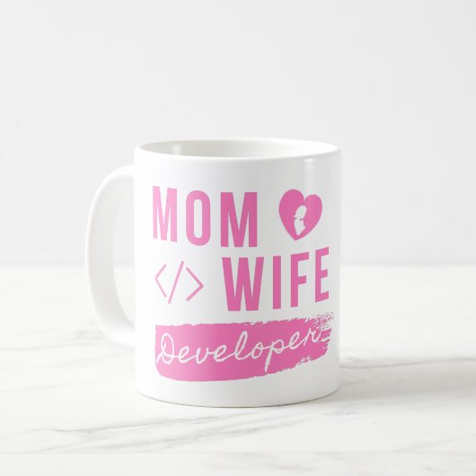 MOM WIFE DEVELOPER - ONTWIKKELINGSMOMA KOFFIEMOK (Voorkant links)