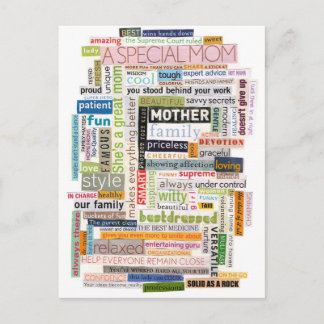 Mom Word Collage Briefkaart