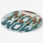 Mom Wow Bloemen Papieren Bordje (Gekanteld)