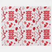 MOM/WOW: Een liefdesbrief in rood op grijs | Fleece Deken (Voorkant (Horizontaal))