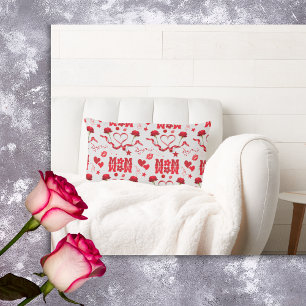 MOM/WOW: Een liefdesbrief in rood op grijs   Kussen