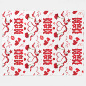 MOM/WOW: Een liefdesbrief in rood op wit | Fleece Deken (Voorkant (Horizontaal))