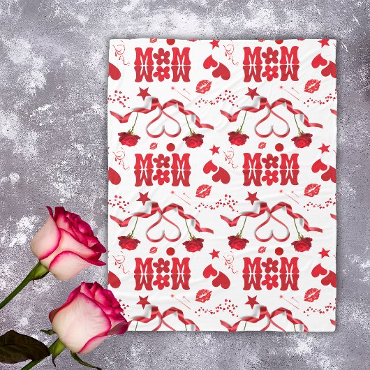 MOM/WOW: Een liefdesbrief in rood op wit | Fleece Deken