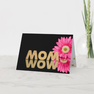 MOM-WOW met daisy reflectie op zwarte spiegel Kaart