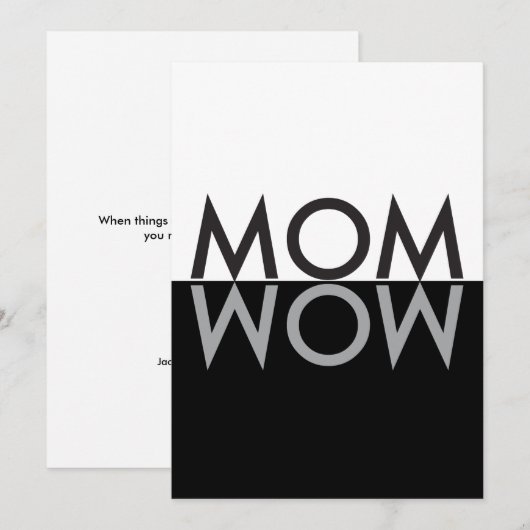 MOM Wow PERSONALIZED KAART (Voorkant / Achterkant)