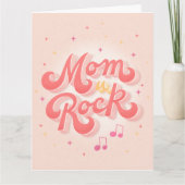 Mom You Rock Typografie Moederdag Kaart (Voorkant)