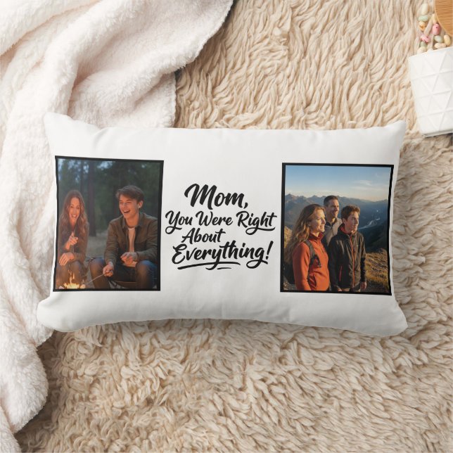 Mom You Were Right Two Photo Brush Script Keepsake Kussen (Deken)