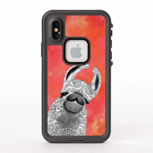 Moma Llama met White Llama Coral Waterverf (Achterkant)