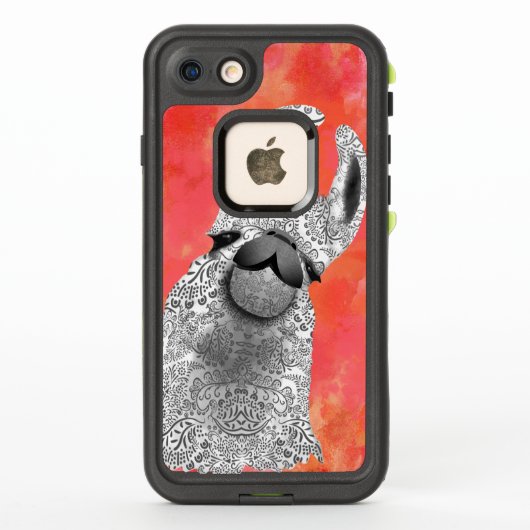 Moma Llama met White Llama Coral Waterverf (Achterkant)