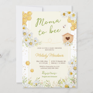 Moma tot honingbijen Wildflower Geel Baby shower Kaart