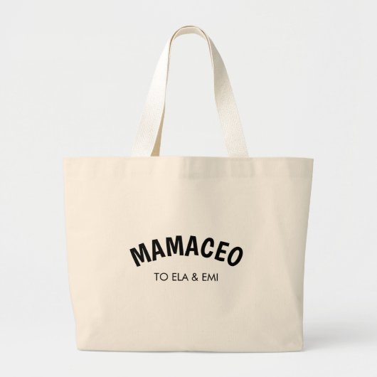 Momager | Modern Mom Manager Custom Names Grote Tote Bag (Voorkant)