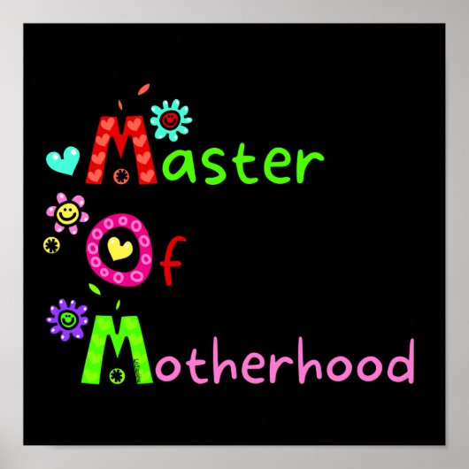 MOMASTER VAN MOEDERHOOD grappig moederdag Poster (Voorkant)