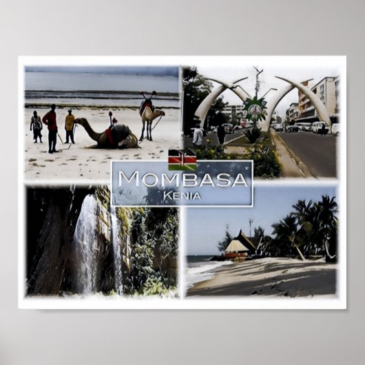 Mombasa - Kenia - Mozaïek - Poster (Voorkant)