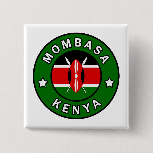 Mombasa Kenia Vierkante Button 5,1 Cm