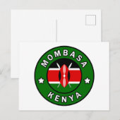 Mombasa Kenya Briefkaart (Voorkant / Achterkant)