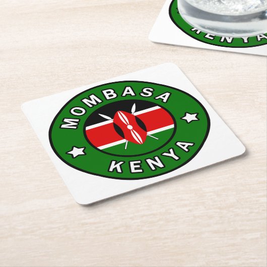 Mombasa Kenya Kartonnen Onderzetters (Schuin)