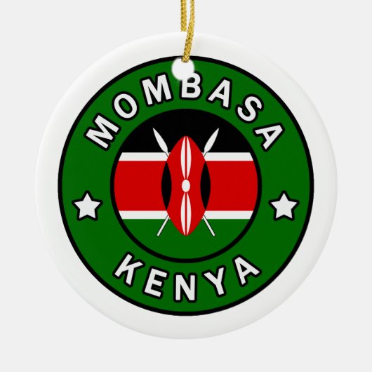 Mombasa Kenya Keramisch Ornament (Voorkant)