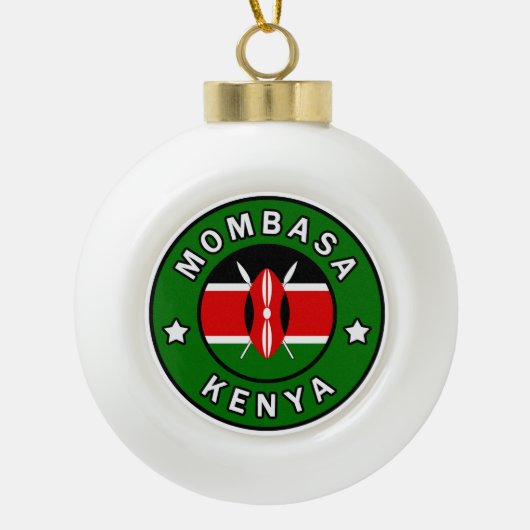 Mombasa Kenya Keramische Bal Ornament (Voorkant)