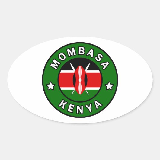 Mombasa Kenya Ovale Sticker (Voorkant)