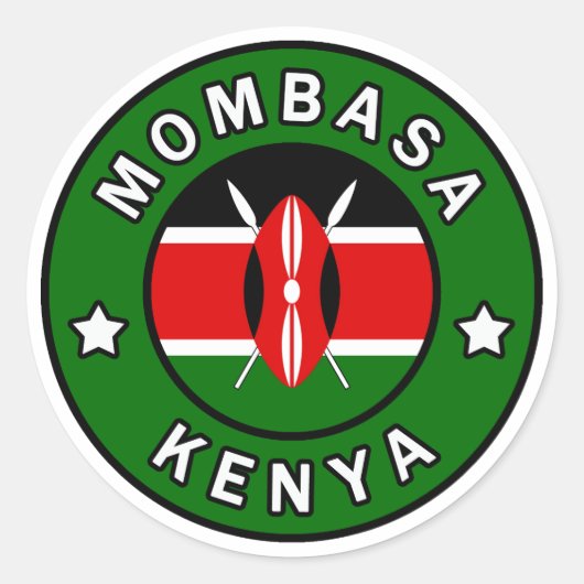 Mombasa Kenya Ronde Sticker (Voorkant)