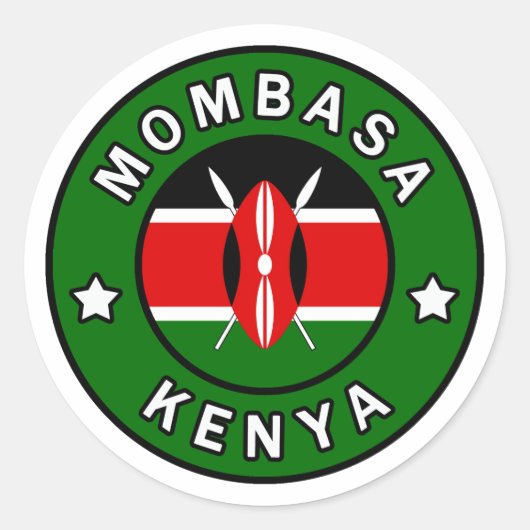 Mombasa Kenya Ronde Sticker (Voorkant)