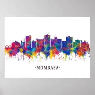 Mombasa Kenya Skyline Poster