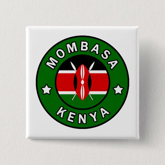 Mombasa Kenya Vierkante Button 5,1 Cm (Voorkant)