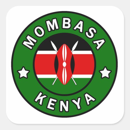 Mombasa Kenya Vierkante Sticker (Voorkant)