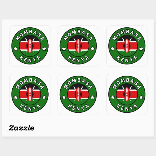 Mombasa Kenya Vierkante Sticker (Vel)