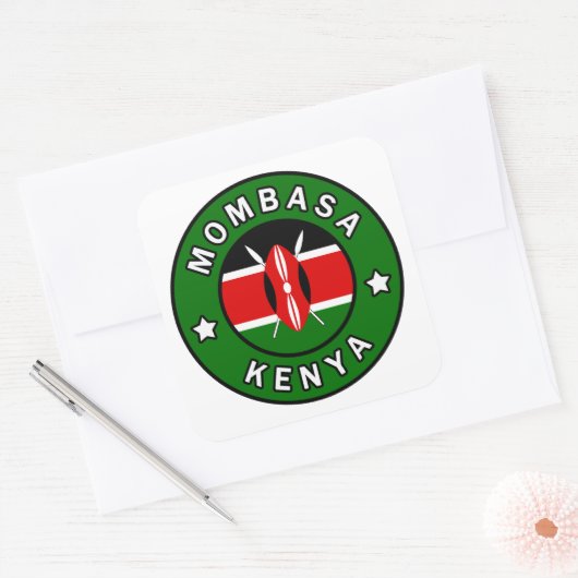 Mombasa Kenya Vierkante Sticker (Envelop)