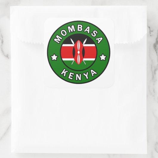 Mombasa Kenya Vierkante Sticker (Tas)