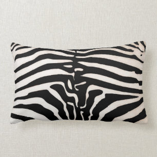Mombasa Zebra Print Throw Lumbar Pillow, Black Kussen