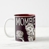 Mombie Retro Zombie Tweekleurige Koffiemok (Links)