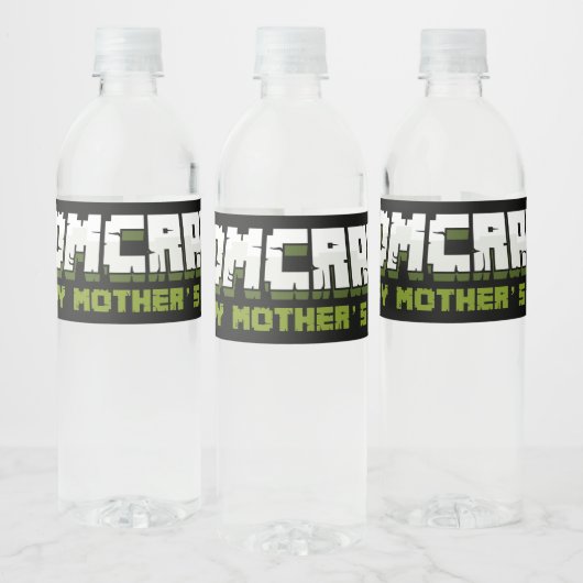 Momcraft Happy Mother Day Funny Gamer Mom Waterfles Etiket (Flessen)