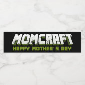 Momcraft Happy Mother Day Funny Gamer Mom Waterfles Etiket (Enkel label)