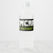Momcraft Happy Mother Day Funny Gamer Mom Waterfles Etiket (Voorkant)