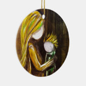 Moment met moeder (zoon) keramisch ornament (Rechts)